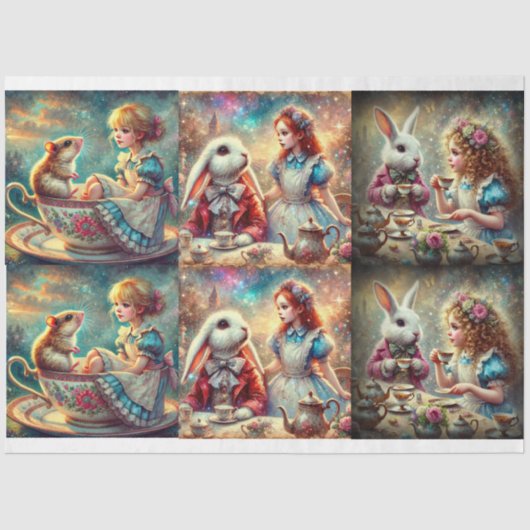 Alice's Wonderland Teatime Adventures Decoupage Seidenpapier (Vorderseite)
