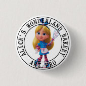 Alice's Wunderland-Bäckerei Button (Vorderseite)