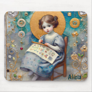 ALICIA ~ Happy Birthday ~ Vintag Girl ~ Mousepad