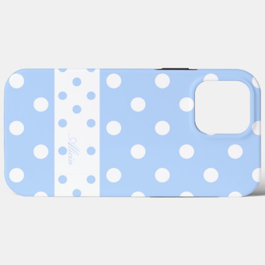 Alicia - Niedliche Polka Dots Pastel Blue iPhone C Case-Mate iPhone Hülle (Rückseite (Horizontal))