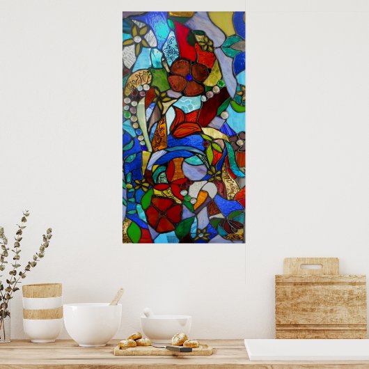 Alicia's Blumengarten Fenster Poster oder Print (Küche)