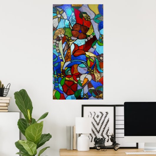 Alicia's Blumengarten Fenster Poster oder Print (Heimbüro)