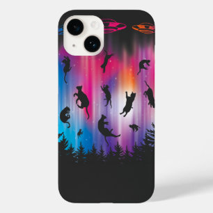 Alien Abduction Cat Flying Saucer Funny UFO Case-Mate iPhone 14 Hülle