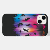 Alien Abduction Cat Flying Saucer Funny UFO Case-Mate iPhone Hülle (Rückseite (Horizontal))