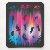 Alien Abduction Cat Flying Saucer Funny UFO Mousepad (Vorne)