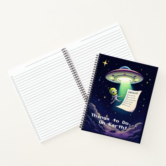 Alien Abduction Checklist | Whimsical Retro Sci-Fi Notizblock (Innenseite)