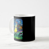 Alien Abduction Cows UFO Starry Night Funny Art vo Kaffeetasse (Vorderseite Links)