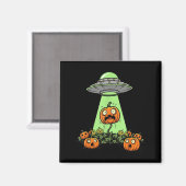 Alien Abduction Funny Pumpkin Halloween Light Ufo Magnet (Vorderseite/Rückseite)
