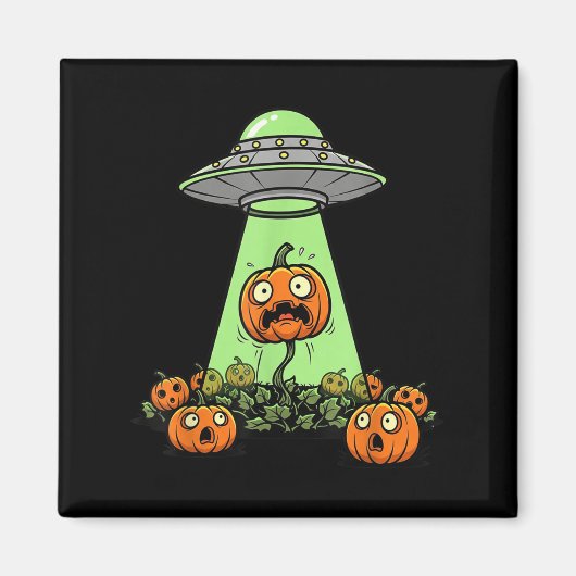 Alien Abduction Funny Pumpkin Halloween Light Ufo Magnet (Vorne)