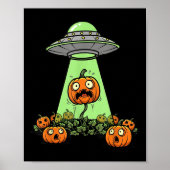 Alien Abduction Funny Pumpkin Halloween Light Ufo Poster (Vorne)