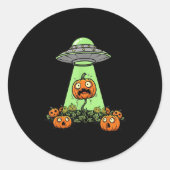 Alien Abduction Funny Pumpkin Halloween Light Ufo Runder Aufkleber (Vorderseite)