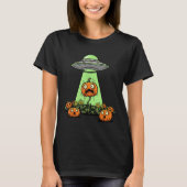 Alien Abduction Funny Pumpkin Halloween Light Ufo T-Shirt (Vorderseite)