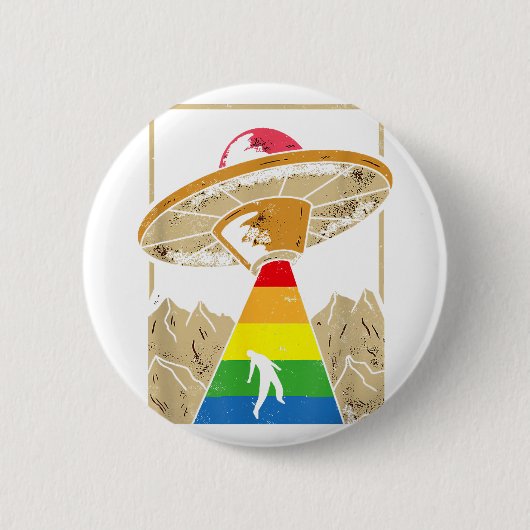 Alien Abduction Gay Pride Gaylien Lgbt Button (Vorderseite)