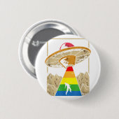 Alien Abduction Gay Pride Gaylien Lgbt Button (Vorne & Hinten)