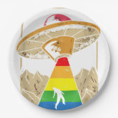 Alien Abduction Gay Pride Gaylien Lgbt Pappteller (Vorderseite)