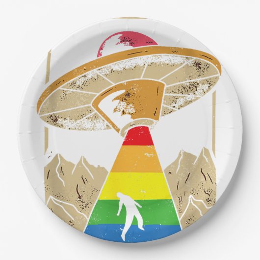 Alien Abduction Gay Pride Gaylien Lgbt Pappteller (Vorderseite)
