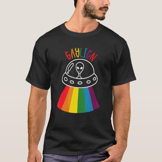 Alien Abduction Gay Pride Gaylien Lgbt T-Shirt (Vorderseite)