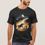 Alien Abduction Horse UFO Spaceship Extraterrestri T-Shirt (Vorderseite)
