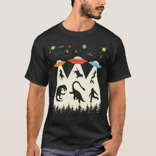 Alien Abduction T-Rex Loch Ness Bigfoot Funny T-Shirt
