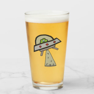 Alien Abduction UFO Flying Saucer Glas