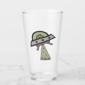 Alien Abduction UFO Flying Saucer Glas (Vorderseite)