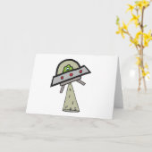 Alien Abduction UFO Flying Saucer Karte (Gelbe Blume)
