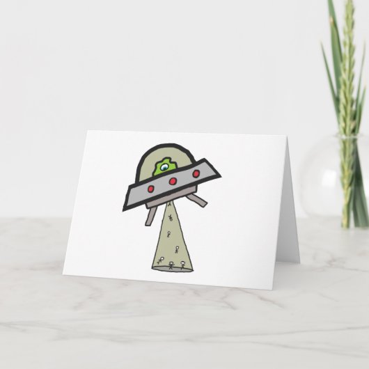Alien Abduction UFO Flying Saucer Karte (Vorderseite)