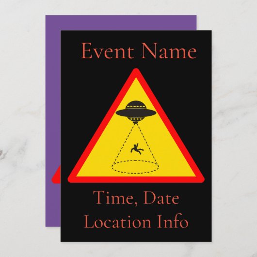 Alien Abduction UFO Thunder_Cove Einladung (Vorne/Hinten)