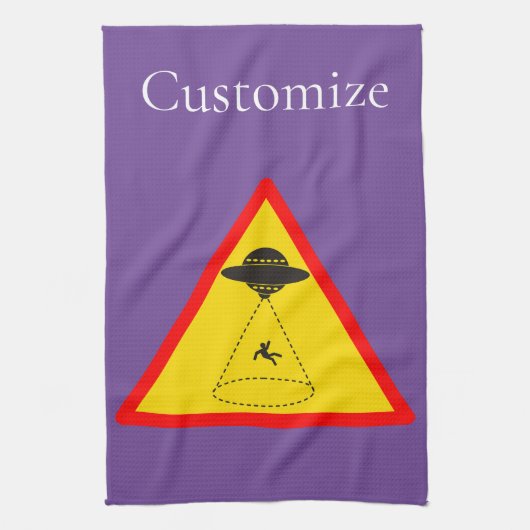 Alien Abduction UFO Thunder_Cove Geschirrtuch (Vertikal)