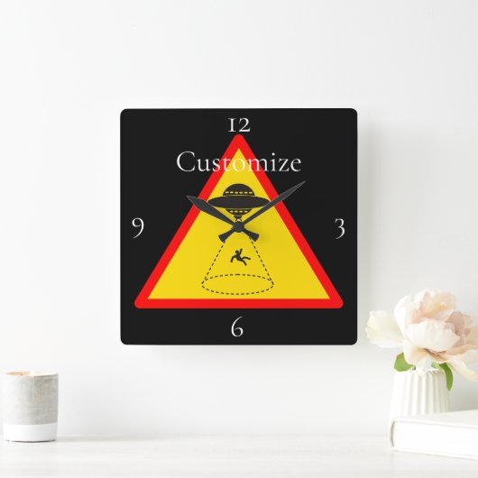 Alien Abduction UFO Thunder_Cove Quadratische Wanduhr (Zuhause)
