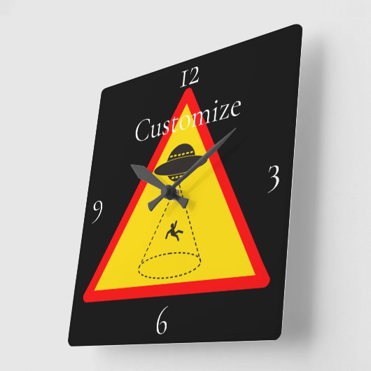 Alien Abduction UFO Thunder_Cove Quadratische Wanduhr (Winkel)