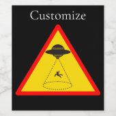 Alien Abduction UFO Thunder_Cove Weinetikett (Einzelnes Label)