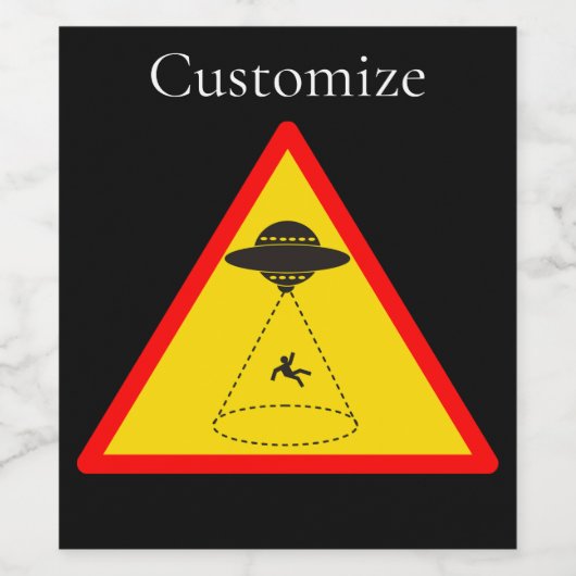Alien Abduction UFO Thunder_Cove Weinetikett (Einzelnes Label)