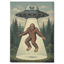 Alien Abduktion von Bigfoot Magnet