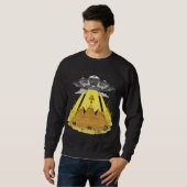 Alien-Abduktions-ägyptische Pyramiden altes UFO Sweatshirt (Vorne ganz)