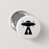 Alien-Abduktions-Piktogramm-Knopf Button (Vorne & Hinten)