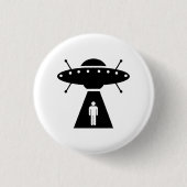 Alien-Abduktions-Piktogramm-Knopf Button (Vorderseite)