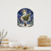 Alien-Abduktions-Weihnachtsbaum-Plakat Poster (Küche)