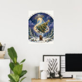 Alien-Abduktions-Weihnachtsbaum-Plakat Poster (Heimbüro)