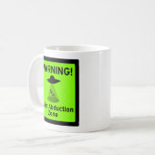 Alien Abduktionszone Warnzeichen (grün) Kaffeetasse (Vorderseite Links)