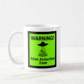 Alien Abduktionszone Warnzeichen (grün) Kaffeetasse (Links)