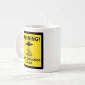 Alien Abduktionszone Warnzeichen Kaffeetasse (Vorderseite Links)