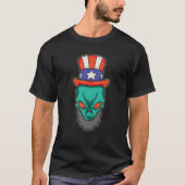 Alien Abraham Lincoln USA Flag 4th of July T-Shirt (Vorderseite)