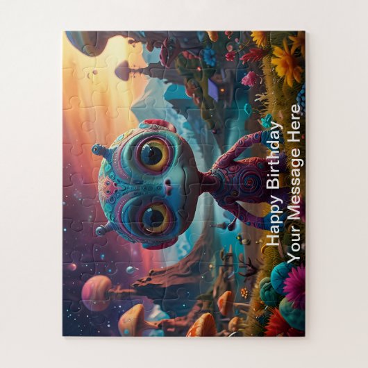 Alien Adventure in Fantasy Mushroom Forest Puzzle (Vertikal)