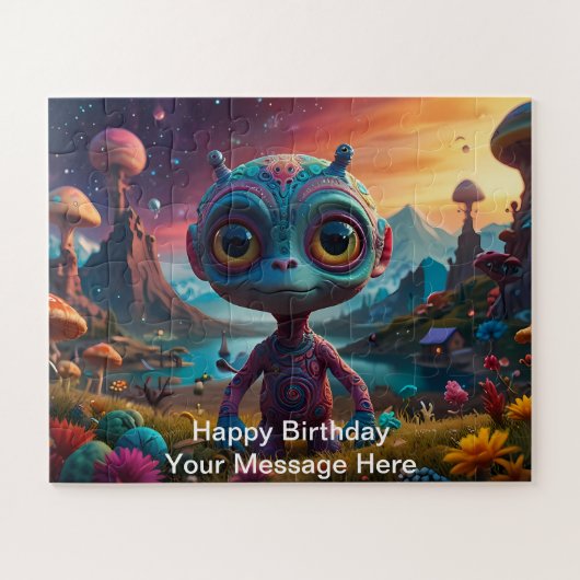 Alien Adventure in Fantasy Mushroom Forest Puzzle (Horizontal)