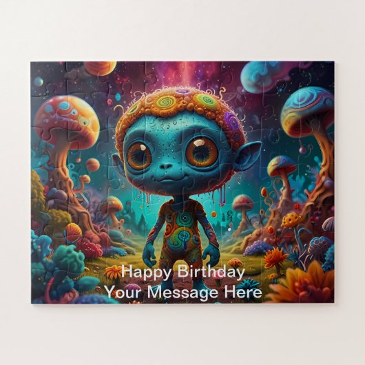 Alien Adventure in Fantasy Mushroom Forest Puzzle (Horizontal)