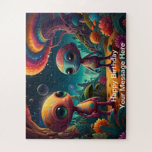 Alien Adventure in Fantasy Mushroom Forest Puzzle (Vertikal)