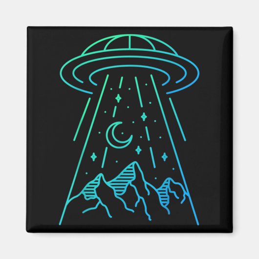 Alien Adventure Ufo Flying Saucer Lovers Funny Magnet (Vorne)