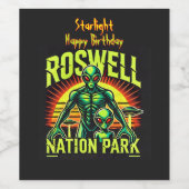 Alien Adventures starten hier in Roswell! Weinetikett (Einzelnes Label)