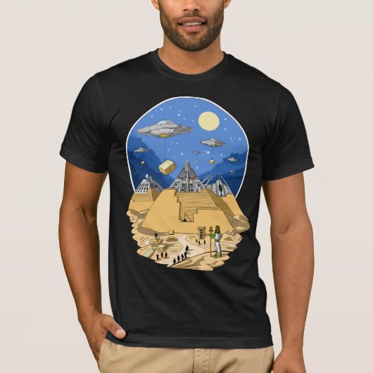 Alien Ägyptische Pyramiden T-Shirt (Vorderseite)